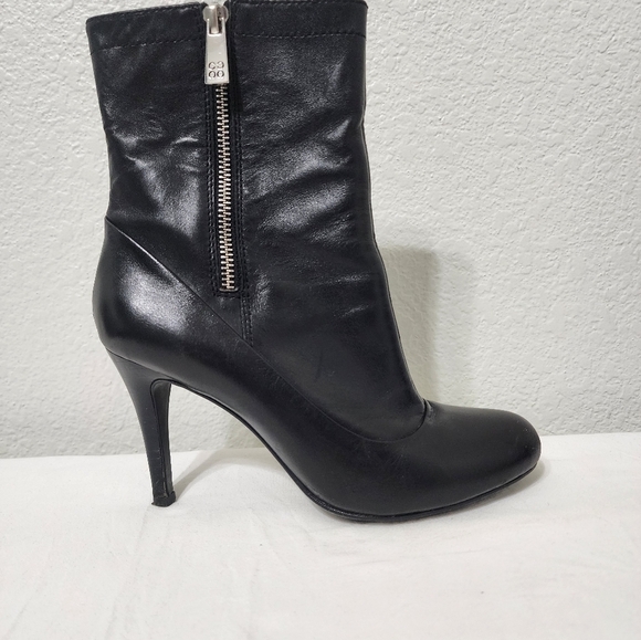 Coach Bethie Black Nappa Leather Ankle High Heel Boots Size 6 - Picture 6 of 14